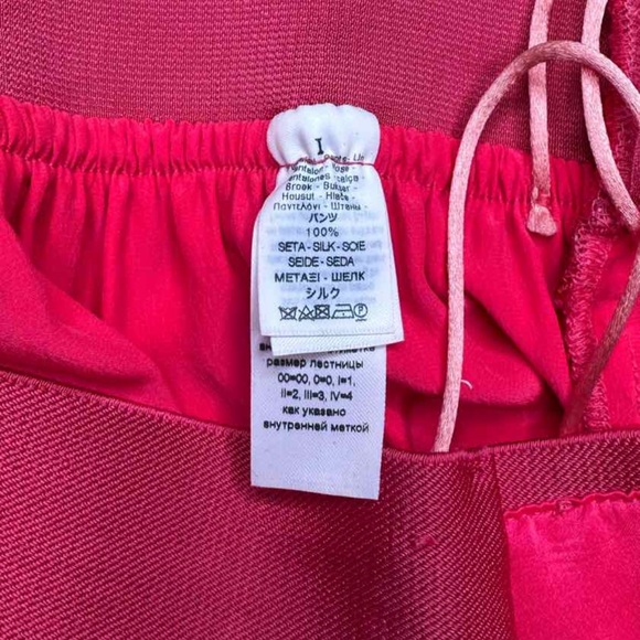 forte_forte Bright Pink Granadine Silk Cropped Pants - Picture 11 of 12